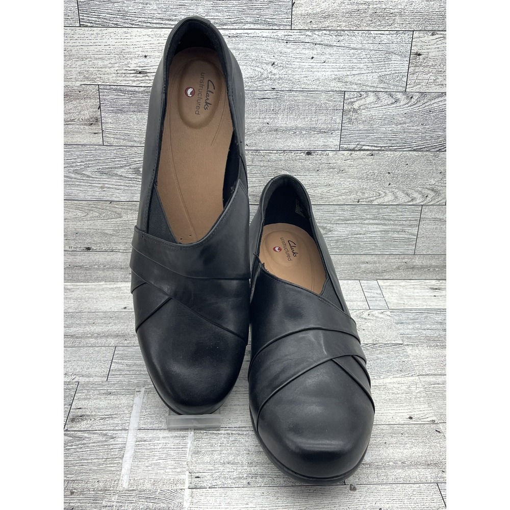 Clarks Unstructured Shoes‎ Womens Size 12 UN Damson Adele Comfort Heel Leather